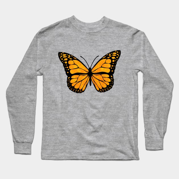 Yellow Butterfly Long Sleeve T-Shirt by fearcity